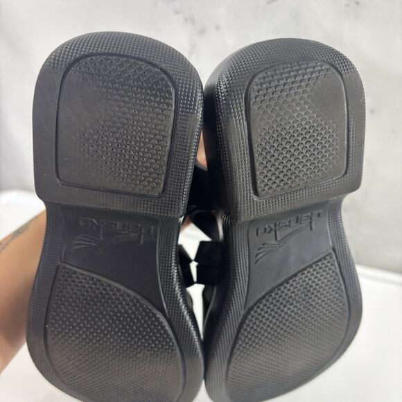 Dansko Lolita Sandal Leather Womens 36 6 Blk Slingback Strappy Rocker Block Heel - Picture 8 of 16